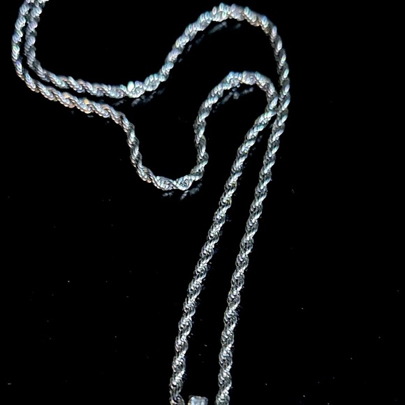 Cernucci Baguette Cross Pendant Necklace, White Gold, 24IN Chain - Picture 2 of 3